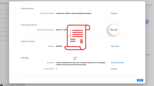 Apple purchase history