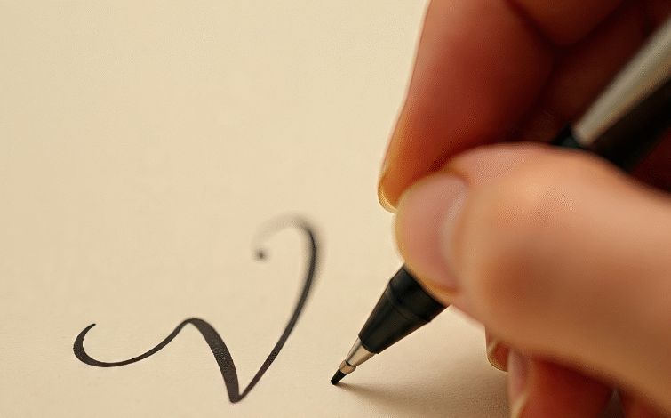 cursive v